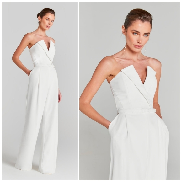 NADINE MERABI Pants - Nadine Merabi Vanessa White Jumpsuit